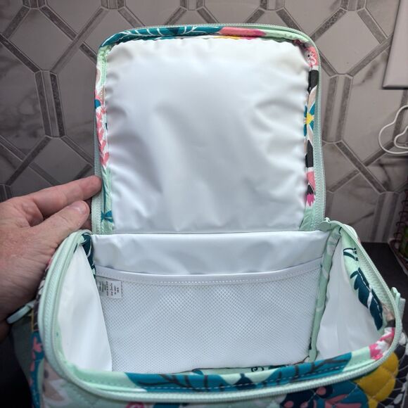 Vera Bradley Iconic Stay Cooler Lunch - Mint Flowers NWT School Box Bag Dinner - Picture 7 of 9